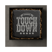 Touchdown Football Slate Coaster — Dandelion Design Co. — SlateStudioMedia:gallery:10 — 0034-TFGN_touchdown_football_slate_coaster_05_square_gift_box.png