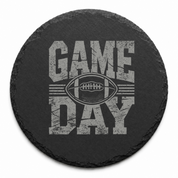 Touchdown Football Slate Coaster — Dandelion Design Co. — SlateStudioMedia:design%3A4%3Ashape%3Around:9 — 0034-TFGN_touchdown_football_slate_coaster_26_D04_round_main.png