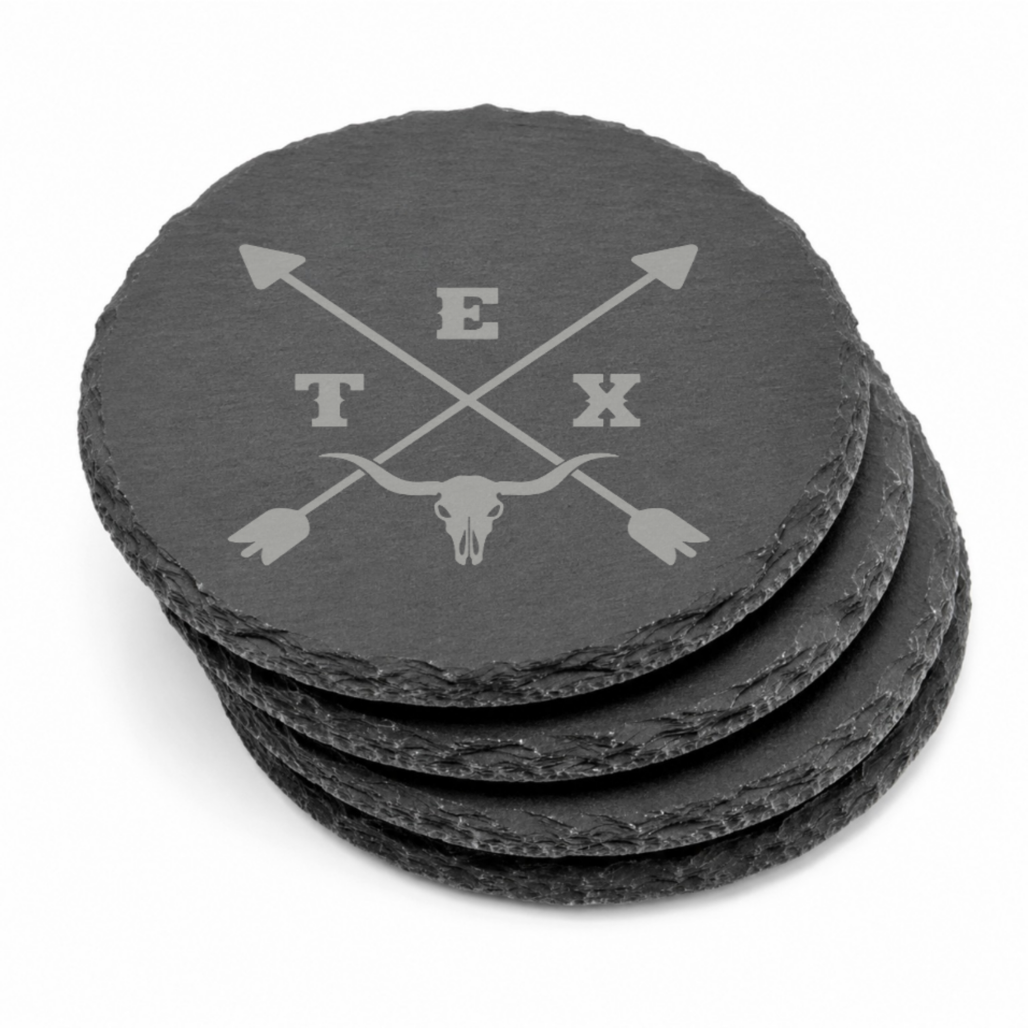 Texas LoneStar State Coaster — Dandelion Design Co. — SlateStudioMedia:gallery:13 — 0047-TLGN_texas_lonestar_state_coaster_10_round_stack.png