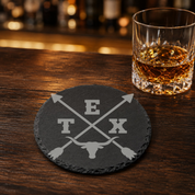 Texas LoneStar State Coaster — Dandelion Design Co. — SlateStudioMedia:gallery:27 — 0047-TLGN_texas_lonestar_state_coaster_28_D04_round_whiskey_lifestyle.png