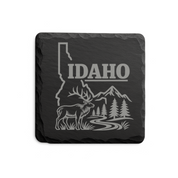 Idaho Slate Coasters 4x4 Laser Engraved Stone Drink Coasters Idaho Home Decor Gem State Established 1890 Gift — Dandelion Design Co. — SlateStudioMedia:design%3A1%3Ashape%3Asquare:2 — 0070-ISGN_idaho_slate_coasters_4x4_laser_engraved_stone_drink_coasters_idaho_home_decor_gem_state_established_1890_gift_03_square_main.png