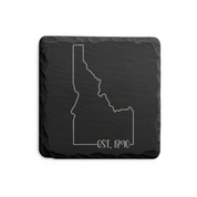 Idaho Slate Coasters 4x4 Laser Engraved Stone Drink Coasters Idaho Home Decor Gem State Established 1890 Gift — Dandelion Design Co. — SlateStudioMedia:design%3A2%3Ashape%3Asquare:3 — 0070-ISGN_idaho_slate_coasters_4x4_laser_engraved_stone_drink_coasters_idaho_home_decor_gem_state_established_1890_gift_11_D02_square_main.png