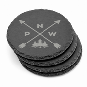 Pacific North West Slate Coaster Decor | Round and Square West Coast Designs and Gifts — Dandelion Design Co. — SlateStudioMedia:gallery:9 — 0078-PNPN_pacific_north_west_slate_coaster_decor_round_and_square_west_coast_designs_and_gifts_10_round_stack.png