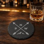 Pacific North West Slate Coaster Decor | Round and Square West Coast Designs and Gifts — Dandelion Design Co. — SlateStudioMedia:gallery:15 — 0078-PNPN_pacific_north_west_slate_coaster_decor_round_and_square_west_coast_designs_and_gifts_16_D02_round_whiskey_lifestyle.png