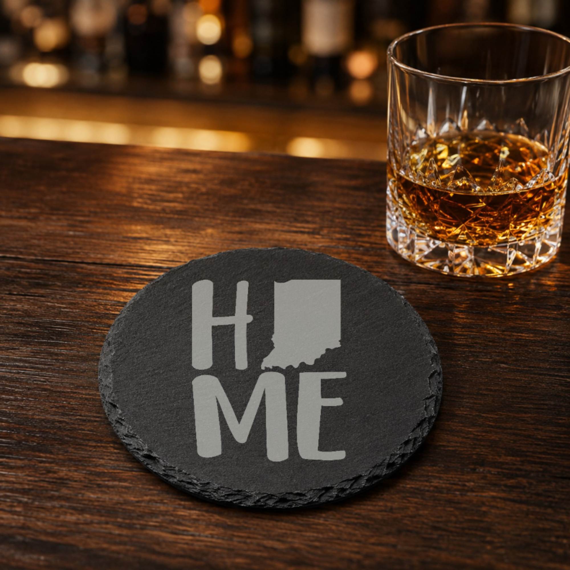 Illinois Themed Slate Drink Coasters Bulk Order | Chicago Corporate Event Gifts | Conference Swag Bags | Retreat Kits Business Events — Dandelion Design Co. — SlateStudioMedia:gallery:17 — 0079-ITGN_illinois_themed_slate_drink_coasters_bulk_order_chicago_corporate_event_gifts_conference_swag_bags_retreat_kits_business_events_08_round_whiskey_lifestyle.png