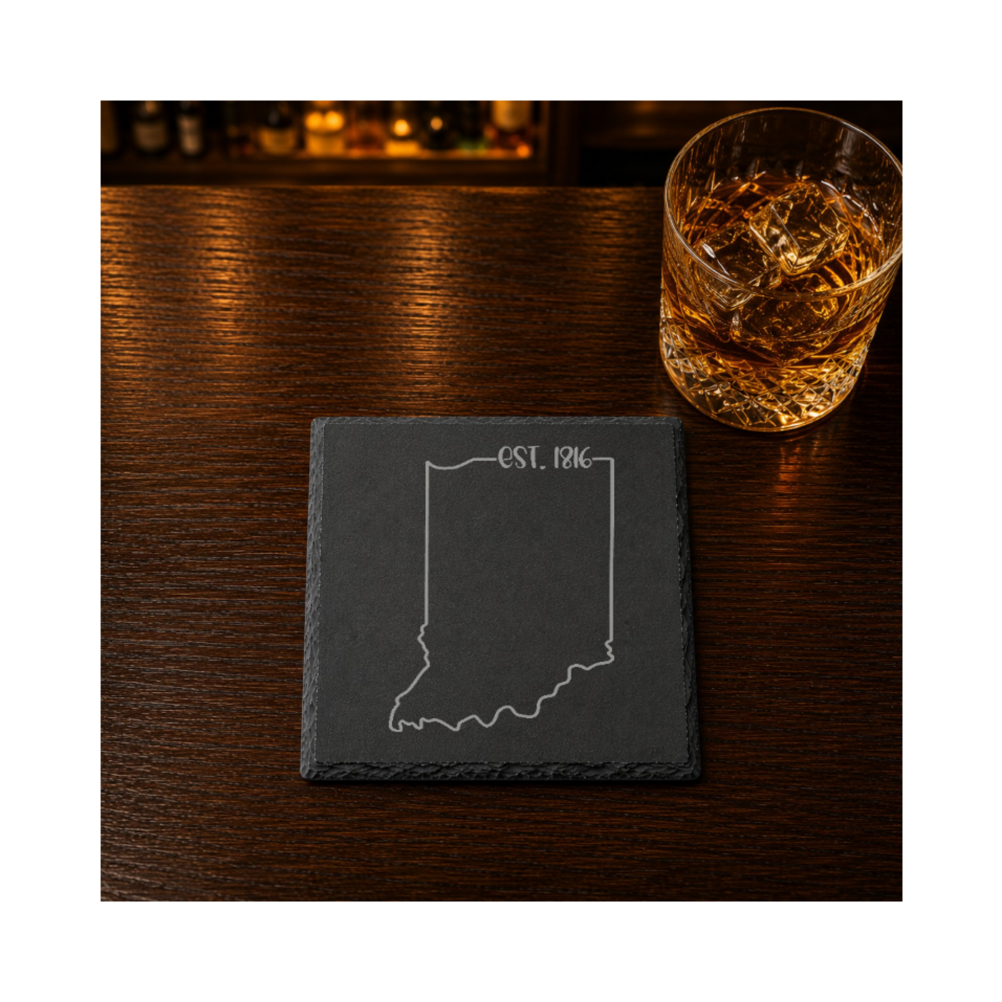 Illinois Themed Slate Drink Coasters Bulk Order | Chicago Corporate Event Gifts | Conference Swag Bags | Retreat Kits Business Events — Dandelion Design Co. — SlateStudioMedia:gallery:18 — 0079-ITGN_illinois_themed_slate_drink_coasters_bulk_order_chicago_corporate_event_gifts_conference_swag_bags_retreat_kits_business_events_13_D02_square_whiskey_lifestyle.png
