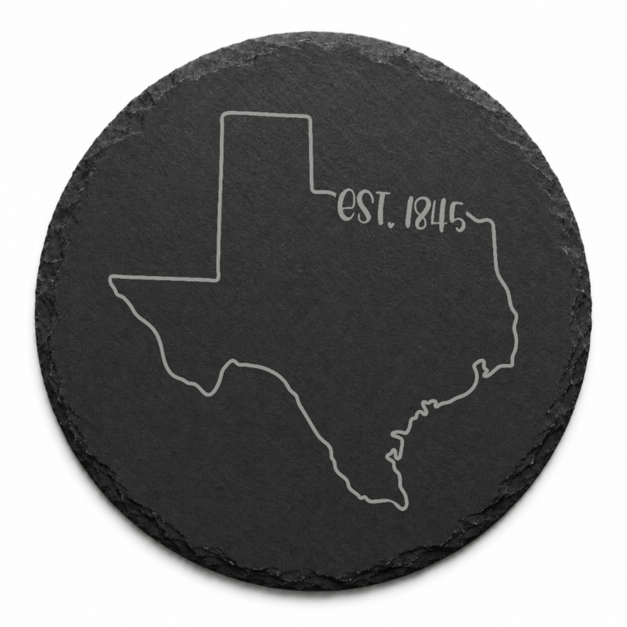Texas Themed Slate Drink Coasters Bulk Order | Corporate Event Gifts | Conference Swag Bags | Retreat Welcome Kits | Business Events — Dandelion Design Co. — SlateStudioMedia:design%3A3%3Ashape%3Around:7 — 0080-TTGN_texas_themed_slate_drink_coasters_bulk_order_corporate_event_gifts_conference_swag_bags_retreat_welcome_kits_business_events_20_D03_round_main.png