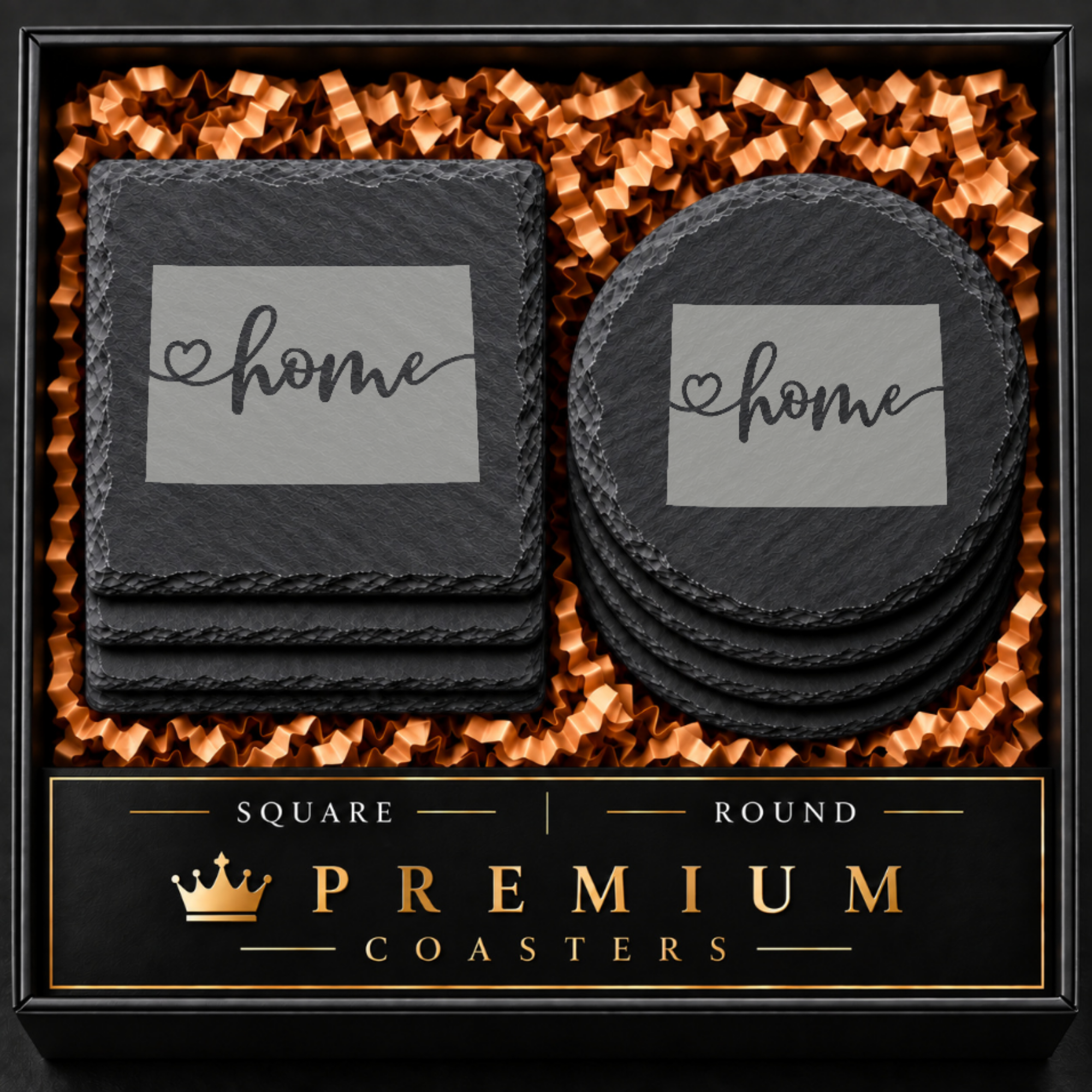 Colorado Themed Slate Drink Coasters Bulk Order | Corporate Retreat Gifts | Leadership Offsite Swag | Conference Welcome Kits — Dandelion Design Co. — SlateStudioMedia:hero:1 — 0082-CTGN_colorado_themed_slate_drink_coasters_bulk_order_corporate_retreat_gifts_leadership_offsite_swag_conference_welcome_kits_01_square_round_gift_hero.png