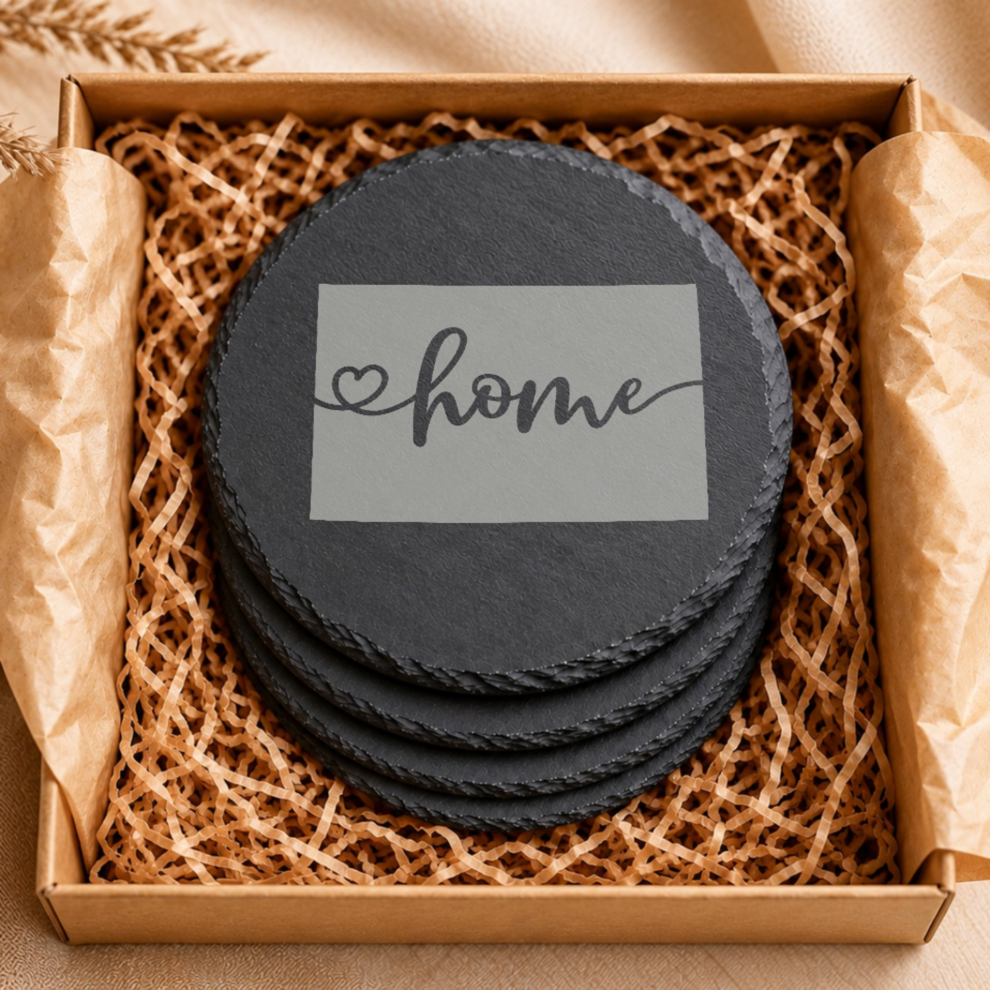 Colorado Themed Slate Drink Coasters Bulk Order | Corporate Retreat Gifts | Leadership Offsite Swag | Conference Welcome Kits — Dandelion Design Co. — SlateStudioMedia:gallery:9 — 0082-CTGN_colorado_themed_slate_drink_coasters_bulk_order_corporate_retreat_gifts_leadership_offsite_swag_conference_welcome_kits_06_round_gift_box.png