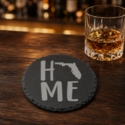 Florida Themed Slate Drink Coasters Bulk | Corporate Event Gifts | Conference Swag Bags | Retreat Welcome Gifts | Training & Company Events — Dandelion Design Co. — SlateStudioMedia:gallery:17 — 0085-FTGN_florida_themed_slate_drink_coasters_bulk_corporate_event_gifts_conference_swag_bags_retreat_welcome_gifts_training_company_events_08_round_whiskey_lifestyle.png