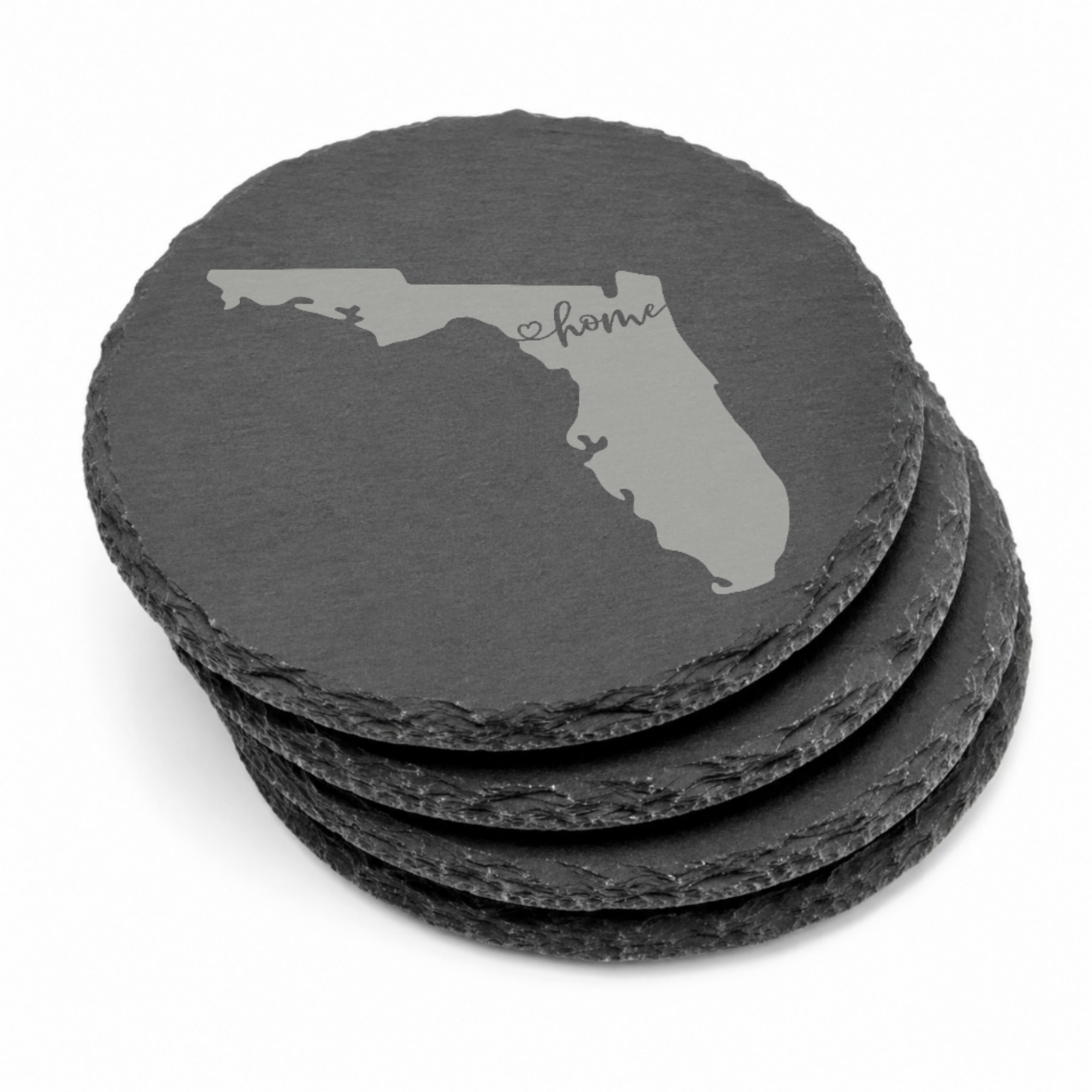 Florida Themed Slate Drink Coasters Bulk | Corporate Event Gifts | Conference Swag Bags | Retreat Welcome Gifts | Training & Company Events — Dandelion Design Co. — SlateStudioMedia:gallery:13 — 0085-FTGN_florida_themed_slate_drink_coasters_bulk_corporate_event_gifts_conference_swag_bags_retreat_welcome_gifts_training_company_events_15_D02_round_stack.png