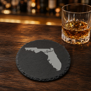 Florida Themed Slate Drink Coasters Bulk | Corporate Event Gifts | Conference Swag Bags | Retreat Welcome Gifts | Training & Company Events — Dandelion Design Co. — SlateStudioMedia:gallery:19 — 0085-FTGN_florida_themed_slate_drink_coasters_bulk_corporate_event_gifts_conference_swag_bags_retreat_welcome_gifts_training_company_events_16_D02_round_whiskey_lifestyle.png