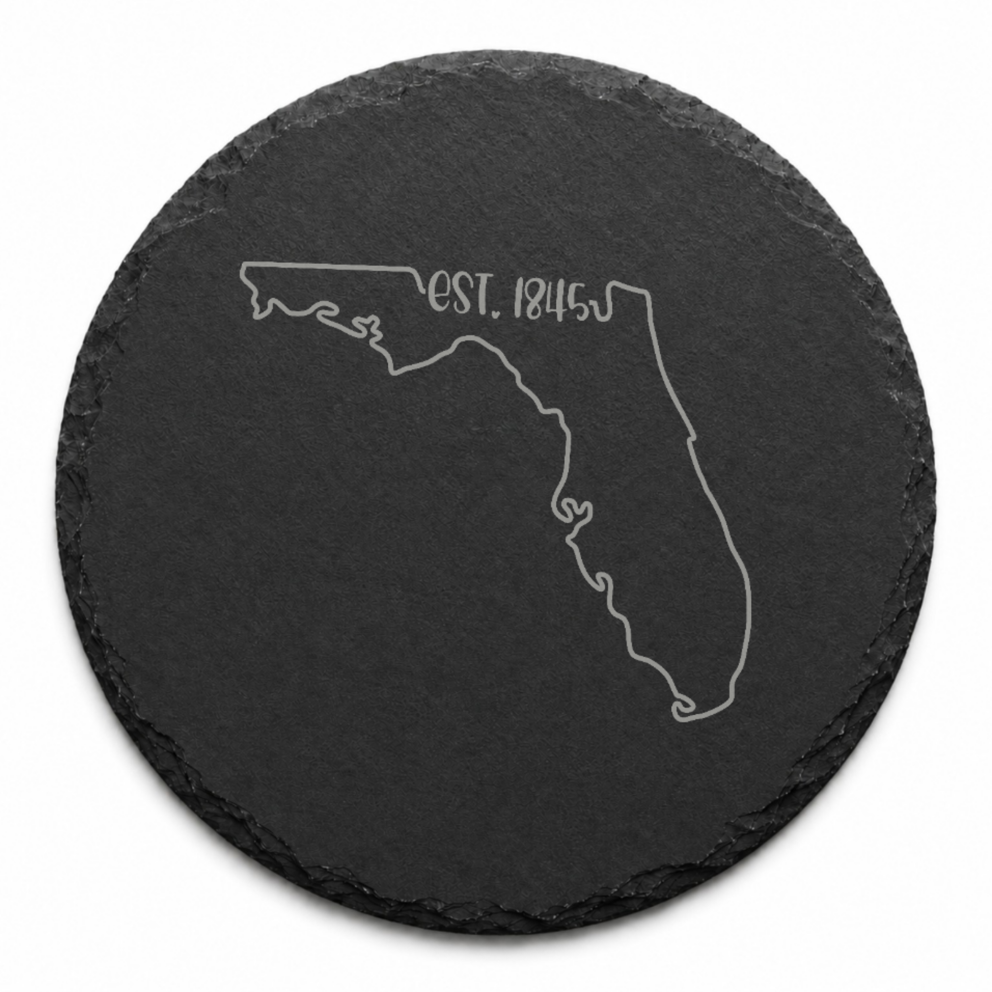 Florida Themed Slate Drink Coasters Bulk | Corporate Event Gifts | Conference Swag Bags | Retreat Welcome Gifts | Training & Company Events — Dandelion Design Co. — SlateStudioMedia:design%3A3%3Ashape%3Around:7 — 0085-FTGN_florida_themed_slate_drink_coasters_bulk_corporate_event_gifts_conference_swag_bags_retreat_welcome_gifts_training_company_events_20_D03_round_main.png
