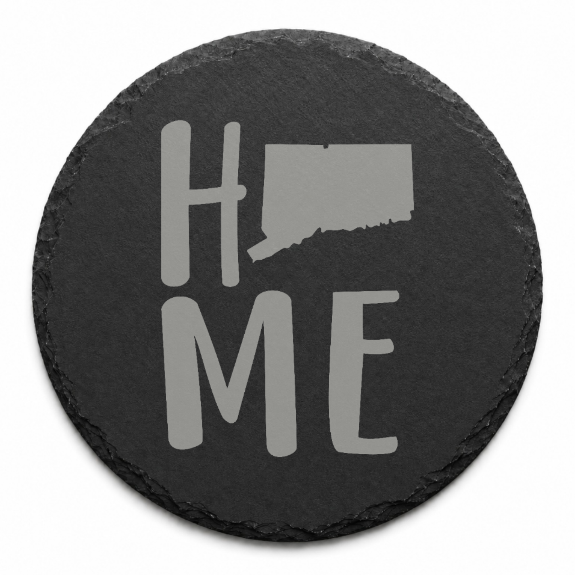 Connecticut Slate Coasters 4x4 Laser Engraved Stone Drink Coasters Connecticut Home Décor Constitution State Established 1788 Gift — Dandelion Design Co. — SlateStudioMedia:design%3A1%3Ashape%3Around:6 — 0088-CSGN_connecticut_slate_coasters_4x4_laser_engraved_stone_drink_coasters_connecticut_home_d_cor_constitution_state_established_1788_gift_04_round_main.png