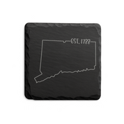 Connecticut Slate Coasters 4x4 Laser Engraved Stone Drink Coasters Connecticut Home Décor Constitution State Established 1788 Gift — Dandelion Design Co. — SlateStudioMedia:design%3A3%3Ashape%3Asquare:4 — 0088-CSGN_connecticut_slate_coasters_4x4_laser_engraved_stone_drink_coasters_connecticut_home_d_cor_constitution_state_established_1788_gift_17_D03_square_main.png