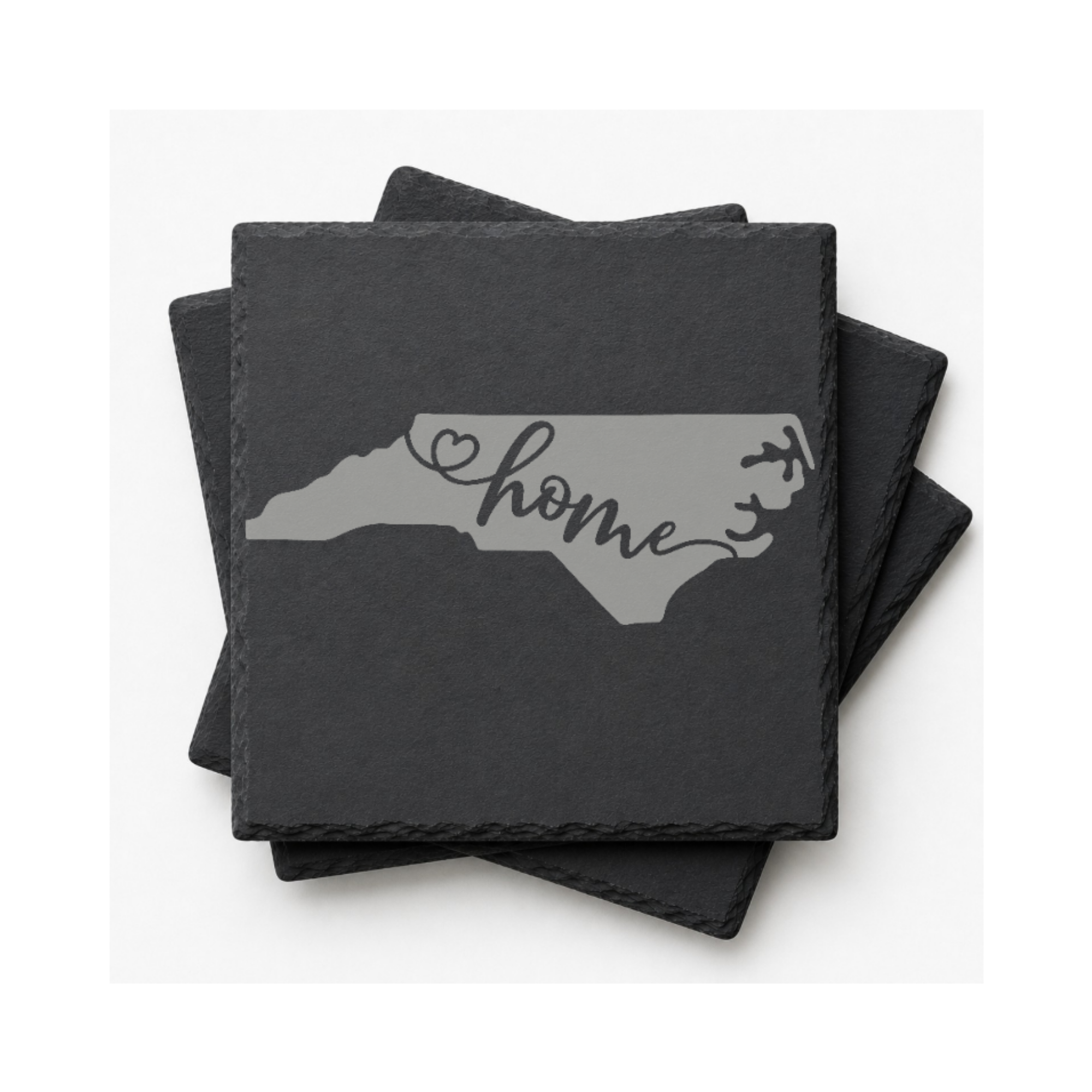 North Carolina Slate Coasters 4x4 Laser Engraved Stone Drink Coasters North Carolina Home Décor Tar Heel State Established 1789 Gift — Dandelion Design Co. — SlateStudioMedia:gallery:12 — 0089-NCGN_north_carolina_slate_coasters_4x4_laser_engraved_stone_drink_coasters_north_carolina_home_d_cor_tar_heel_state_established_1789_gift_12_D02_square_stack.png