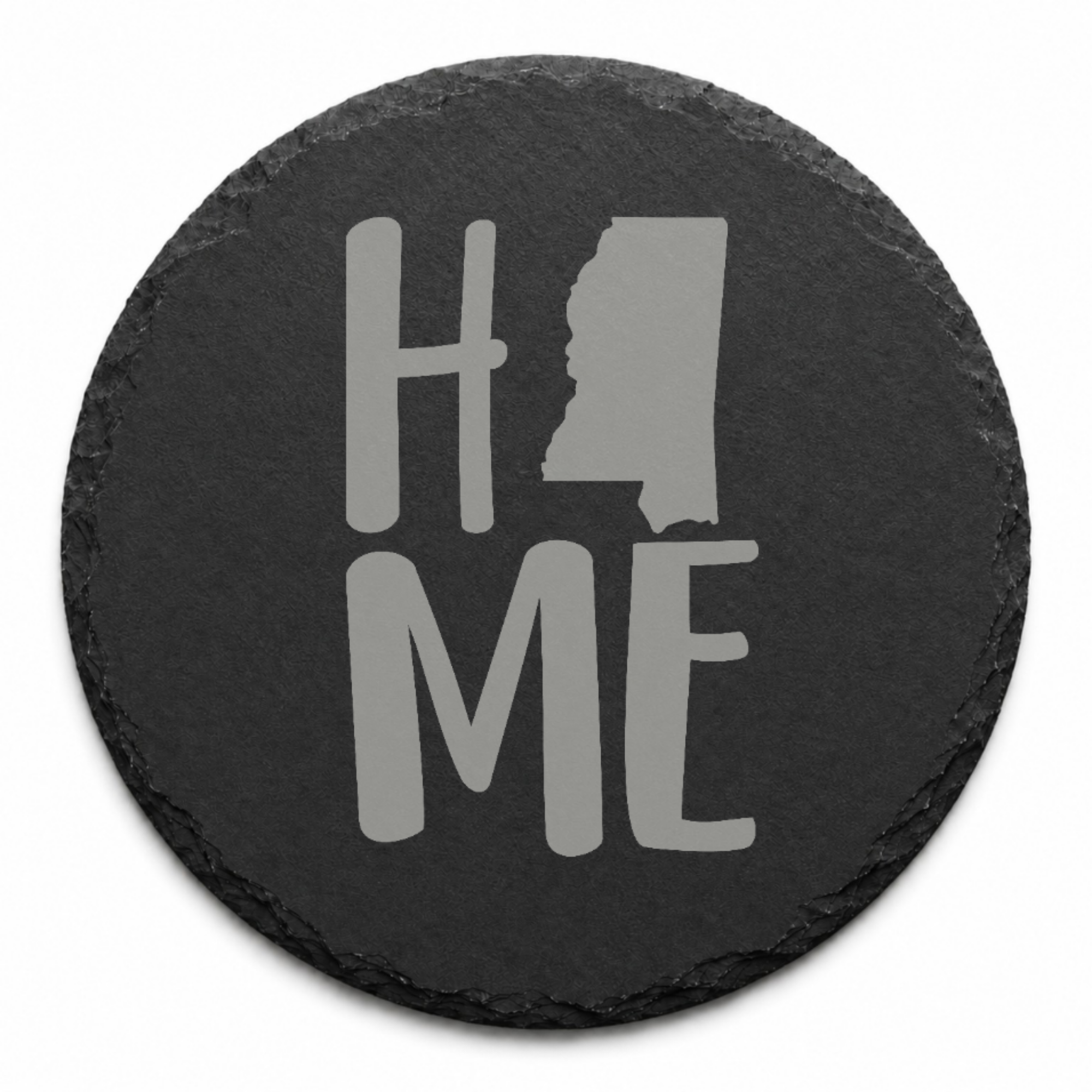 Mississippi Slate Coasters 4x4 Laser Engraved Stone Drink Coasters Mississippi Home Décor Magnolia State Established 1817 Gift — Dandelion Design Co. — SlateStudioMedia:design%3A1%3Ashape%3Around:5 — 0091-MSGN_mississippi_slate_coasters_4x4_laser_engraved_stone_drink_coasters_mississippi_home_d_cor_magnolia_state_established_1817_gift_04_round_main.png