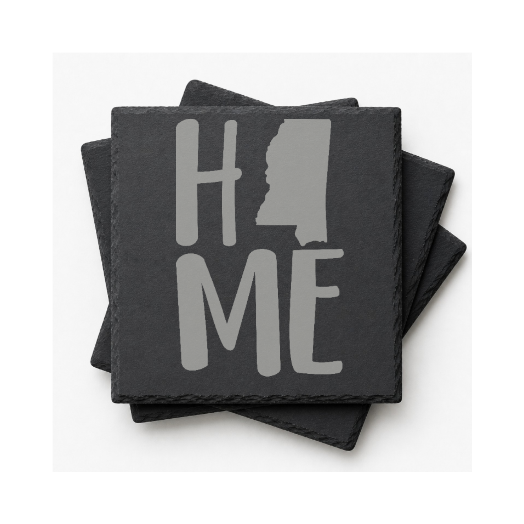 Mississippi Slate Coasters 4x4 Laser Engraved Stone Drink Coasters Mississippi Home Décor Magnolia State Established 1817 Gift — Dandelion Design Co. — SlateStudioMedia:gallery:10 — 0091-MSGN_mississippi_slate_coasters_4x4_laser_engraved_stone_drink_coasters_mississippi_home_d_cor_magnolia_state_established_1817_gift_09_square_stack.png