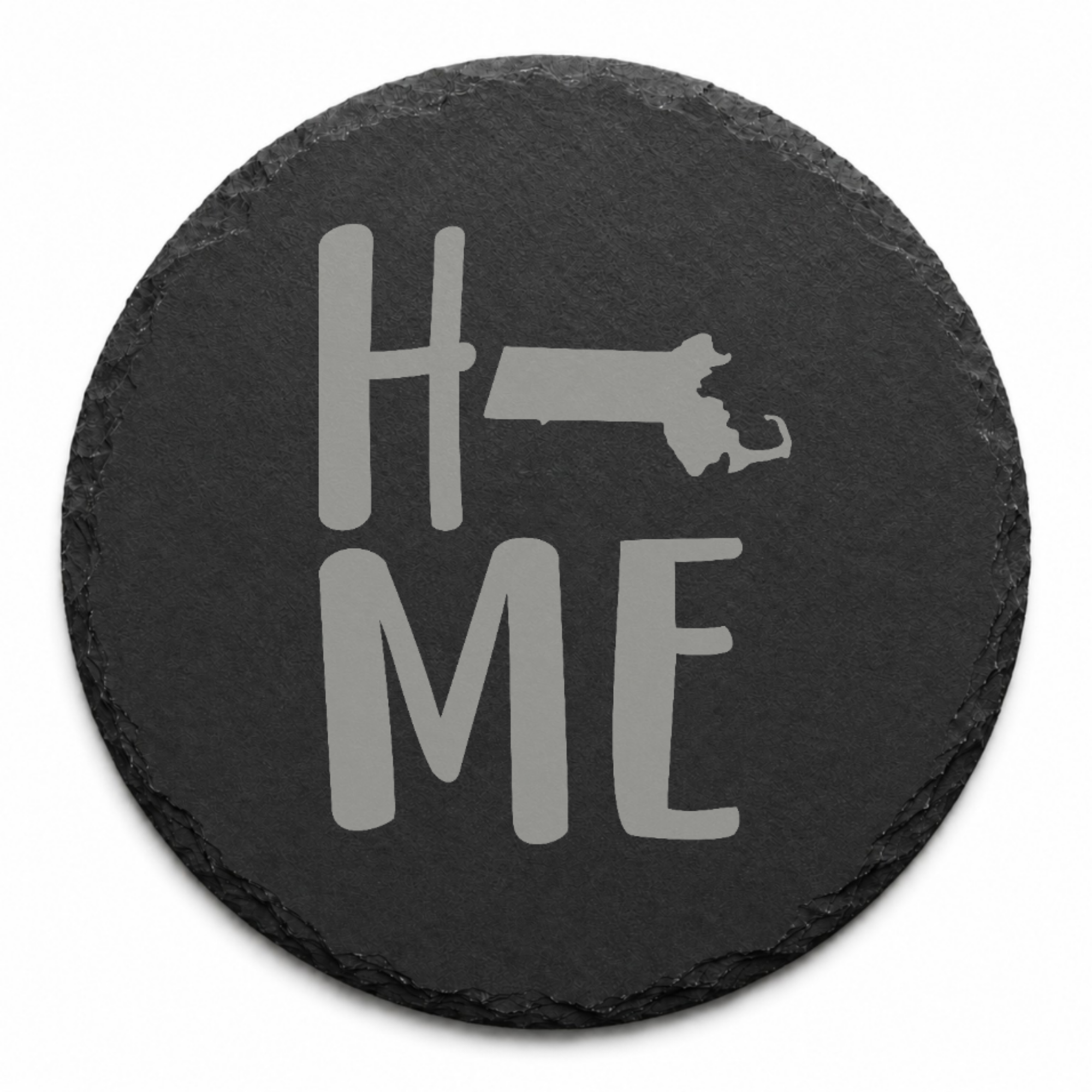 Massachusetts Slate Coasters 4x4 Laser Engraved Stone Drink Coasters Massachusetts Home Décor Bay State Established 1788 Gift — Dandelion Design Co. — SlateStudioMedia:design%3A1%3Ashape%3Around:5 — 0093-MSGN_massachusetts_slate_coasters_4x4_laser_engraved_stone_drink_coasters_massachusetts_home_d_cor_bay_state_established_1788_gift_04_round_main.png