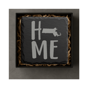 Massachusetts Slate Coasters 4x4 Laser Engraved Stone Drink Coasters Massachusetts Home Décor Bay State Established 1788 Gift — Dandelion Design Co. — SlateStudioMedia:gallery:8 — 0093-MSGN_massachusetts_slate_coasters_4x4_laser_engraved_stone_drink_coasters_massachusetts_home_d_cor_bay_state_established_1788_gift_05_square_gift_box.png