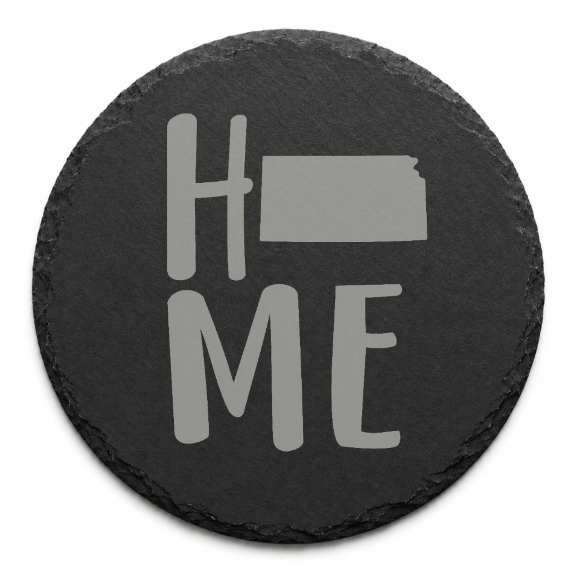 Kansas Slate Coasters 4x4 Laser Engraved Stone Drink Coasters Kansas Home Décor Sunflower State Established 1861 Gift — Dandelion Design Co. — SlateStudioMedia:design%3A1%3Ashape%3Around:5 — 0094-KSGN_kansas_slate_coasters_4x4_laser_engraved_stone_drink_coasters_kansas_home_d_cor_sunflower_state_established_1861_gift_04_round_main.png