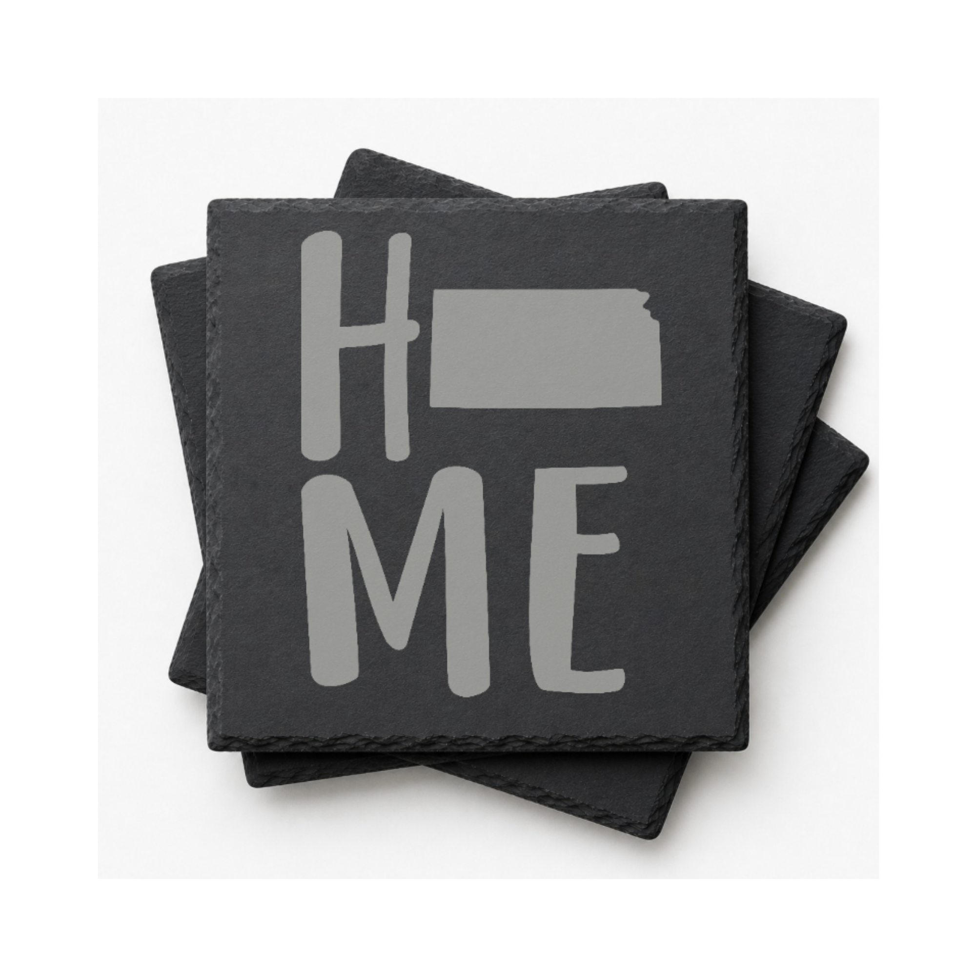 Kansas Slate Coasters 4x4 Laser Engraved Stone Drink Coasters Kansas Home Décor Sunflower State Established 1861 Gift — Dandelion Design Co. — SlateStudioMedia:gallery:10 — 0094-KSGN_kansas_slate_coasters_4x4_laser_engraved_stone_drink_coasters_kansas_home_d_cor_sunflower_state_established_1861_gift_09_square_stack.png