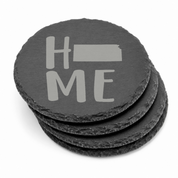 Kansas Slate Coasters 4x4 Laser Engraved Stone Drink Coasters Kansas Home Décor Sunflower State Established 1861 Gift — Dandelion Design Co. — SlateStudioMedia:gallery:11 — 0094-KSGN_kansas_slate_coasters_4x4_laser_engraved_stone_drink_coasters_kansas_home_d_cor_sunflower_state_established_1861_gift_10_round_stack.png