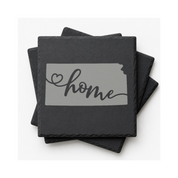 Kansas Slate Coasters 4x4 Laser Engraved Stone Drink Coasters Kansas Home Décor Sunflower State Established 1861 Gift — Dandelion Design Co. — SlateStudioMedia:gallery:12 — 0094-KSGN_kansas_slate_coasters_4x4_laser_engraved_stone_drink_coasters_kansas_home_d_cor_sunflower_state_established_1861_gift_12_D02_square_stack.png