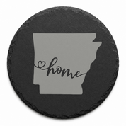 Arkansas Slate Coasters 4x4 Laser Engraved Stone Drink Coasters Arkansas Home Décor Natural State Established 1836 Gift Set — Dandelion Design Co. — SlateStudioMedia:design%3A2%3Ashape%3Around:6 — 0096-ASGN_arkansas_slate_coasters_4x4_laser_engraved_stone_drink_coasters_arkansas_home_d_cor_natural_state_established_1836_gift_set_14_D02_round_main.png