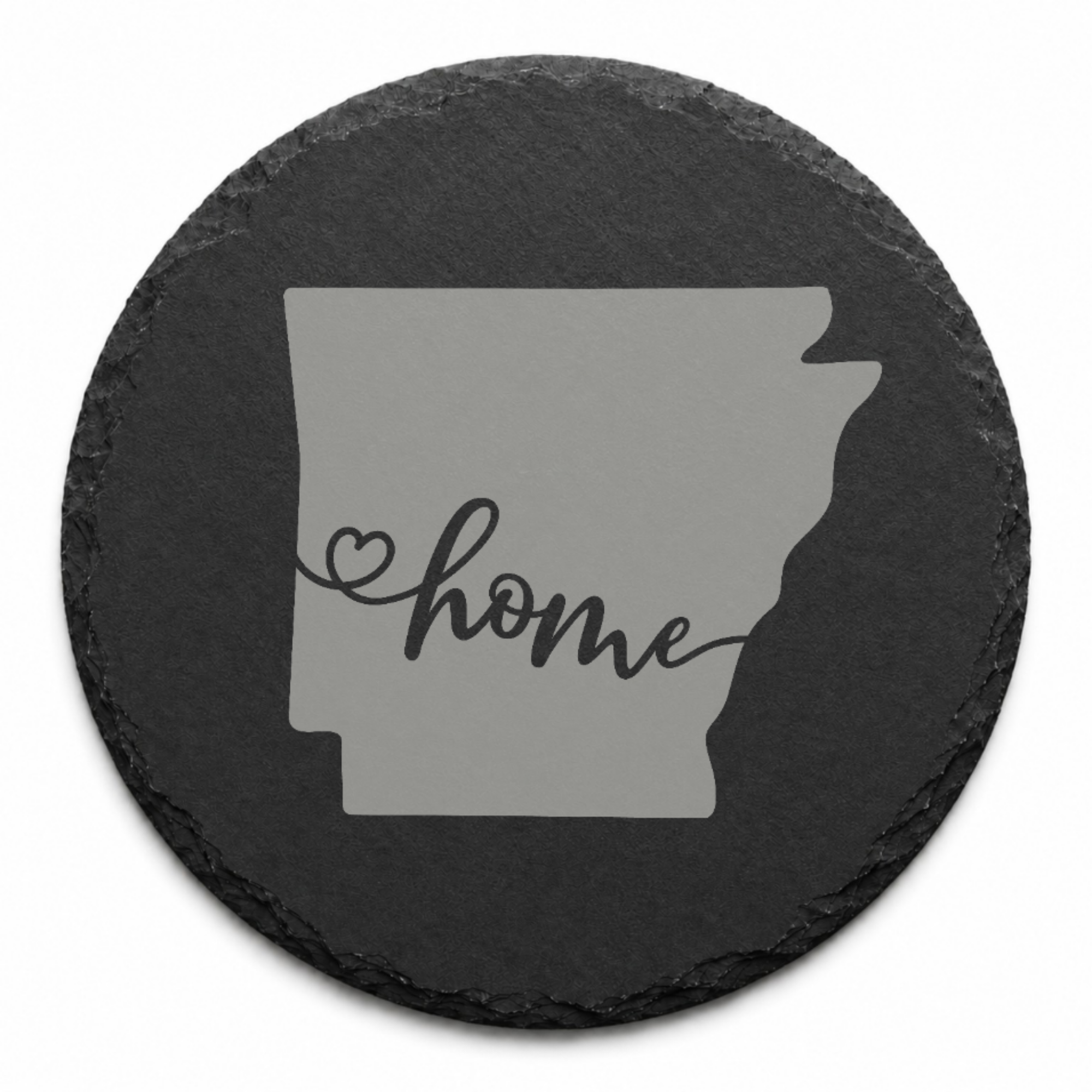 Arkansas Slate Coasters 4x4 Laser Engraved Stone Drink Coasters Arkansas Home Décor Natural State Established 1836 Gift Set — Dandelion Design Co. — SlateStudioMedia:design%3A2%3Ashape%3Around:6 — 0096-ASGN_arkansas_slate_coasters_4x4_laser_engraved_stone_drink_coasters_arkansas_home_d_cor_natural_state_established_1836_gift_set_14_D02_round_main.png