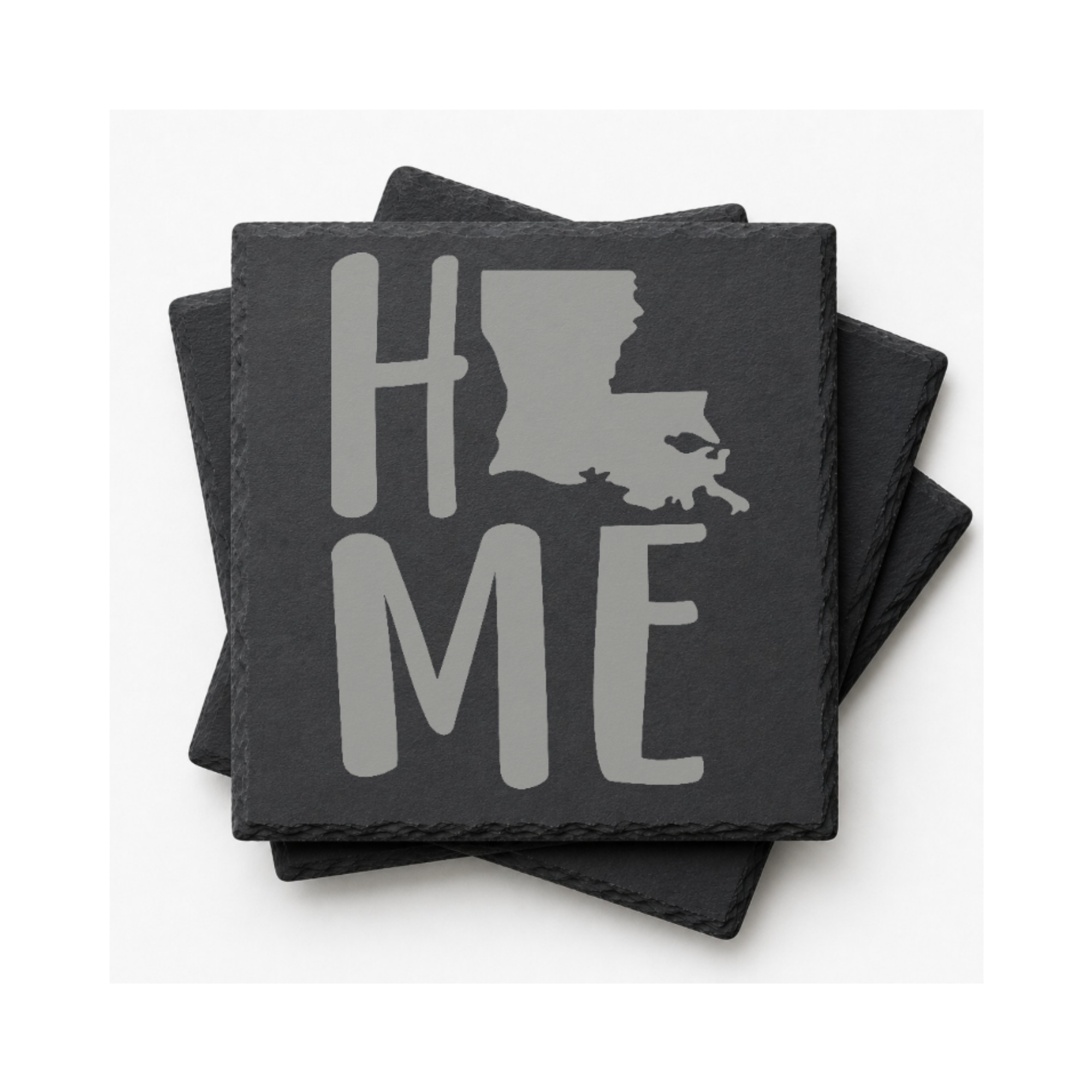 Louisiana Slate Coasters 4x4 Laser Engraved Stone Drink Coasters Louisiana Home Décor Pelican State Established 1812 Gift — Dandelion Design Co. — SlateStudioMedia:gallery:10 — 0097-LSGN_louisiana_slate_coasters_4x4_laser_engraved_stone_drink_coasters_louisiana_home_d_cor_pelican_state_established_1812_gift_09_square_stack.png