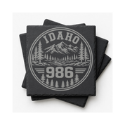 Idaho Area Code Slate Coasters | 208 & 986 Rustic Idaho Gifts | Engraved Mountain Cabin Stone Coasters — Dandelion Design Co. — SlateStudioMedia:gallery:8 — 0098-IAGN_idaho_area_code_slate_coasters_208_986_rustic_idaho_gifts_engraved_mountain_cabin_stone_coasters_09_square_stack.png