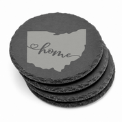 Ohio Slate Coasters 4x4 Laser Engraved Stone Drink Coasters Ohio Home Décor Buckeye State Established 1803 Gift — Dandelion Design Co. — SlateStudioMedia:gallery:13 — 0099-OSGN_ohio_slate_coasters_4x4_laser_engraved_stone_drink_coasters_ohio_home_d_cor_buckeye_state_established_1803_gift_15_D02_round_stack.png