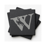 Wyoming Bucking Horse Slate Coaster Set | Set of 4 Steamboat EngravedSlate Coaster Set | Wyoming Cowboys | Drink Coaster | Table Decor — Dandelion Design Co. — SlateStudioMedia:gallery:6 — 0100-WBGN_wyoming_bucking_horse_slate_coaster_set_set_of_4_steamboat_engravedslate_coaster_set_wyoming_cowboys_drink_coaster_table_decor_09_square_stack.png
