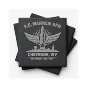 Cheyenne Wyoming Air Force Coaster | F.E. Warren AFB Gift | Military Slate Coaster | Veteran Gift | USAF Inspired Decor | Missile Engraved — Dandelion Design Co. — SlateStudioMedia:gallery:6 — 0103-CWGN_cheyenne_wyoming_air_force_coaster_f_e_warren_afb_gift_military_slate_coaster_veteran_gift_usaf_inspired_decor_missile_engraved_09_square_stack.png
