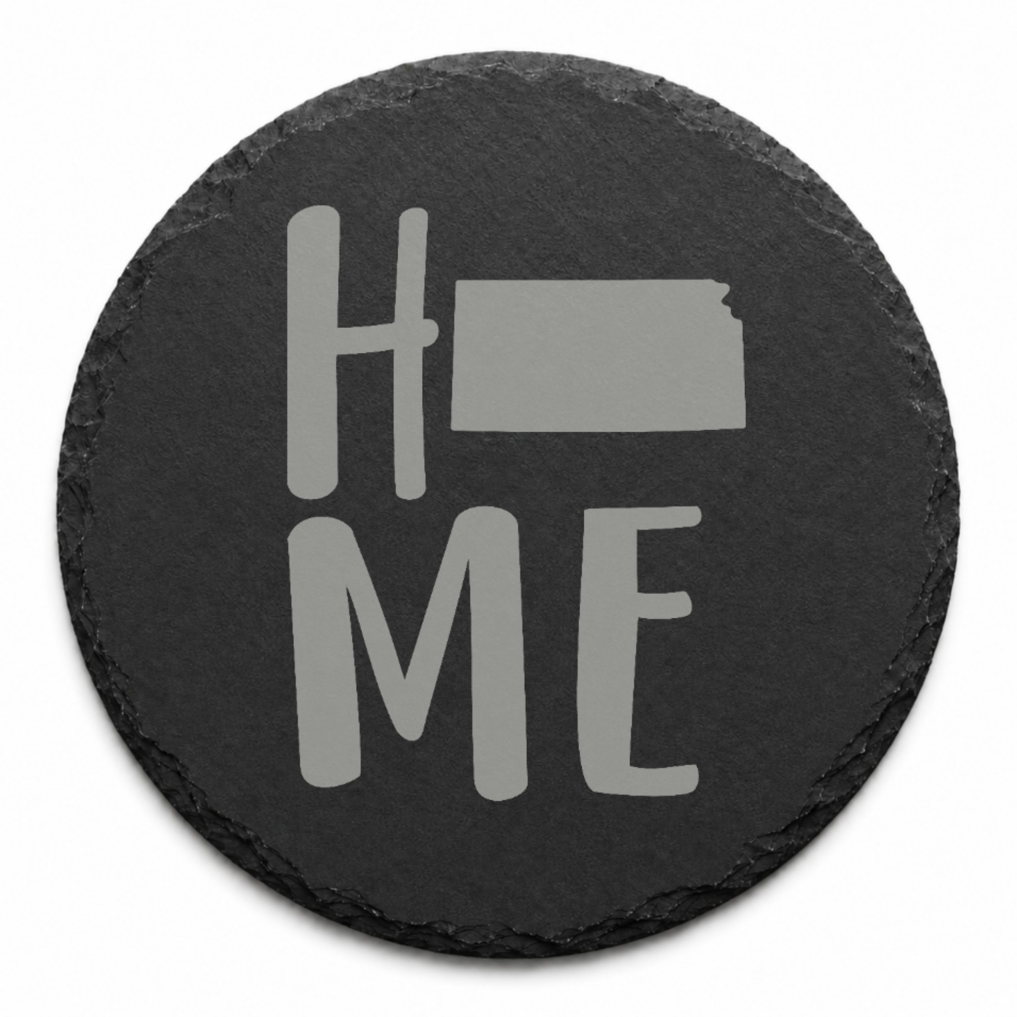 Kansas Slate Coasters 4x4 Laser Engraved Stone Drink Coasters Kansas Home Décor Sunflower State Established 1861 Gift — Dandelion Design Co. — SlateStudioMedia:design%3A1%3Ashape%3Around:5 — 0103-KSGN_kansas_slate_coasters_4x4_laser_engraved_stone_drink_coasters_kansas_home_d_cor_sunflower_state_established_1861_gift_04_round_main.png