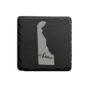 Delaware Slate Coasters 4x4 Laser Engraved Stone Drink Coasters Delaware Home Décor First State Established 1787 Gift — Dandelion Design Co. — SlateStudioMedia:design%3A2%3Ashape%3Asquare:3 — 0104-DSGN_delaware_slate_coasters_4x4_laser_engraved_stone_drink_coasters_delaware_home_d_cor_first_state_established_1787_gift_11_D02_square_main.png