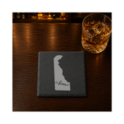 Delaware Slate Coasters 4x4 Laser Engraved Stone Drink Coasters Delaware Home Décor First State Established 1787 Gift — Dandelion Design Co. — SlateStudioMedia:gallery:18 — 0104-DSGN_delaware_slate_coasters_4x4_laser_engraved_stone_drink_coasters_delaware_home_d_cor_first_state_established_1787_gift_13_D02_square_whiskey_lifestyle.png