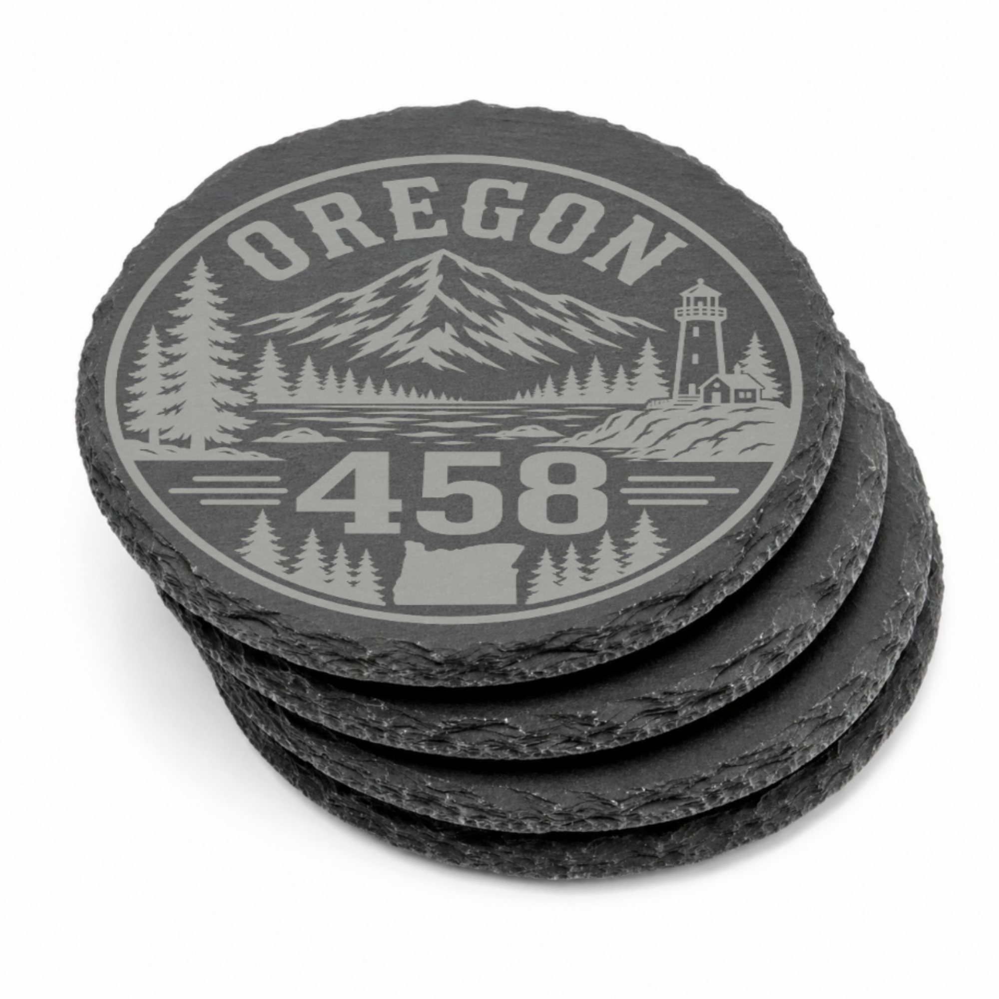 Oregon Area Code Slate Coasters | 503 971 541 458 Oregon Gift | Engraved Rustic Stone Coaster | Pacific Northwest Cabin Decor — Dandelion Design Co. — SlateStudioMedia:gallery:15 — 0104-OAGN_oregon_area_code_slate_coasters_503_971_541_458_oregon_gift_engraved_rustic_stone_coaster_pacific_northwest_cabin_decor_15_D02_round_stack.png