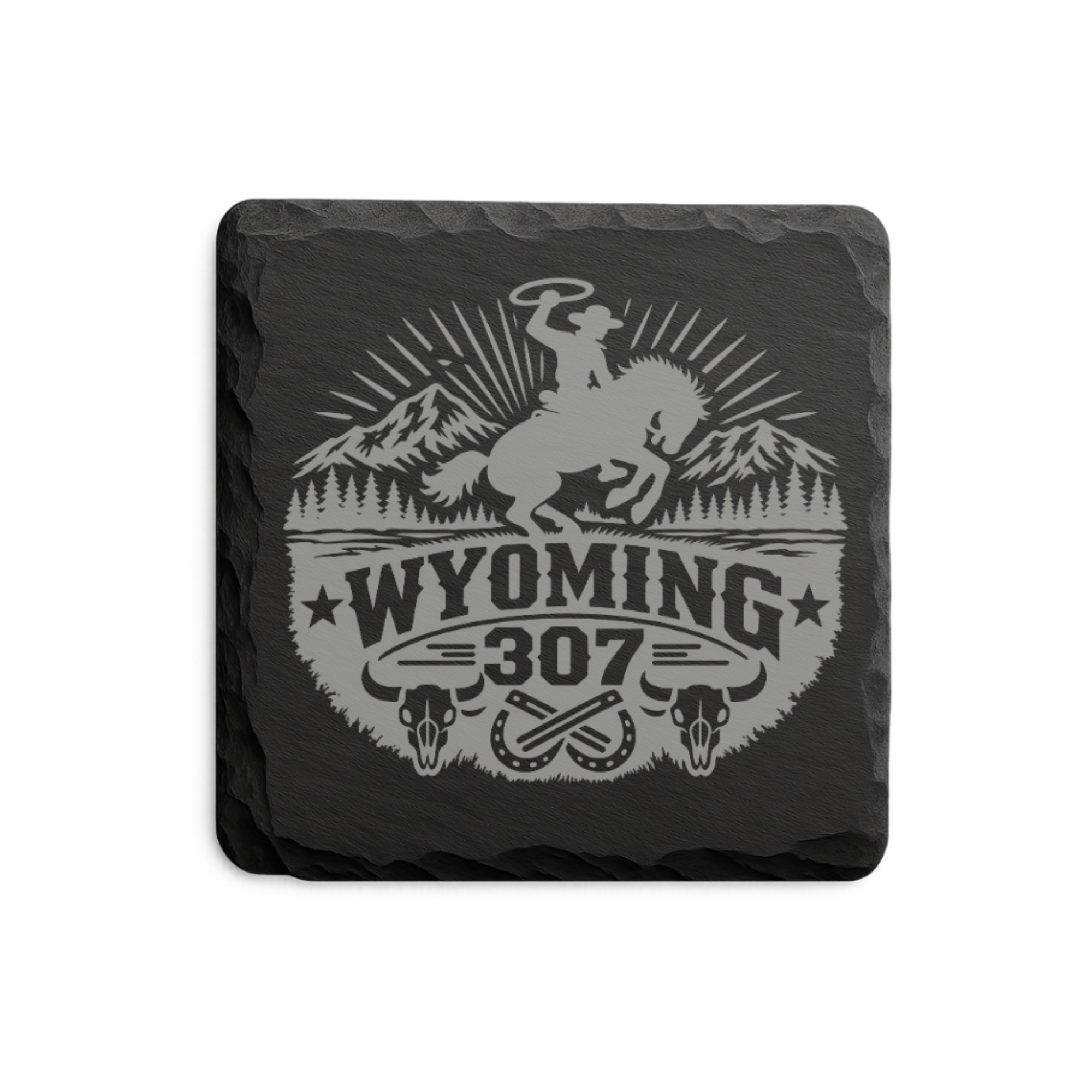Wyoming 307 Engraved Slate Coaster SetEngraved Slate Coaster Set | Wyoming Cowboys | Drink Coaster | Table Decor — Dandelion Design Co. — SlateStudioMedia:shape%3Asquare:2 — 0105-W3GN_wyoming_307_engraved_slate_coaster_setengraved_slate_coaster_set_wyoming_cowboys_drink_coaster_table_decor_03_square_main.png