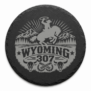 Wyoming 307 Engraved Slate Coaster SetEngraved Slate Coaster Set | Wyoming Cowboys | Drink Coaster | Table Decor — Dandelion Design Co. — SlateStudioMedia:shape%3Around:3 — 0105-W3GN_wyoming_307_engraved_slate_coaster_setengraved_slate_coaster_set_wyoming_cowboys_drink_coaster_table_decor_04_round_main.png