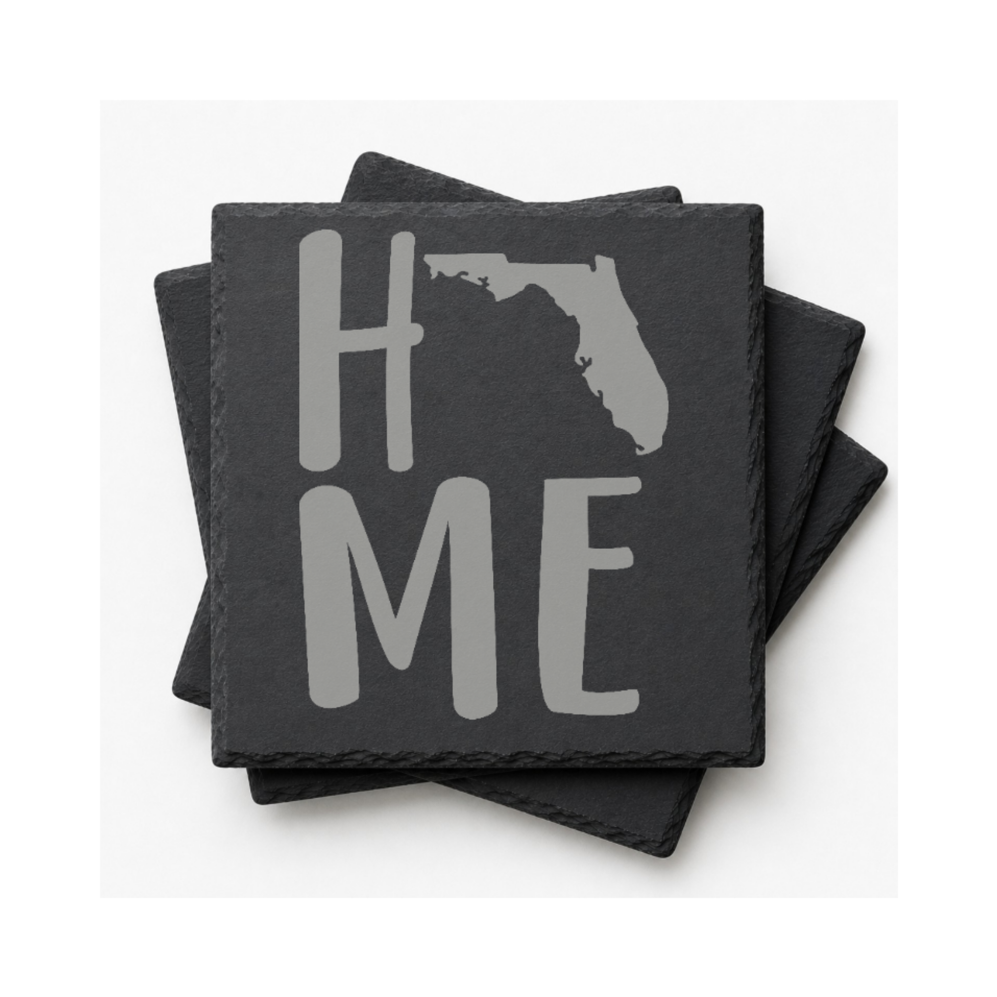 Florida Slate Coasters 4x4 Laser Engraved Stone Drink Coasters Florida Home Décor Sunshine State Established 1845 Gift — Dandelion Design Co. — SlateStudioMedia:gallery:10 — 0106-FSGN_florida_slate_coasters_4x4_laser_engraved_stone_drink_coasters_florida_home_d_cor_sunshine_state_established_1845_gift_09_square_stack.png