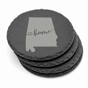 Alabama Slate Coasters 4x4 Laser Engraved Stone Drink Coasters Alabama Home Decor Heart of Dixie Established 1819 Gift — Dandelion Design Co. — SlateStudioMedia:gallery:13 — 0107-ASGN_alabama_slate_coasters_4x4_laser_engraved_stone_drink_coasters_alabama_home_decor_heart_of_dixie_established_1819_gift_15_D02_round_stack.png