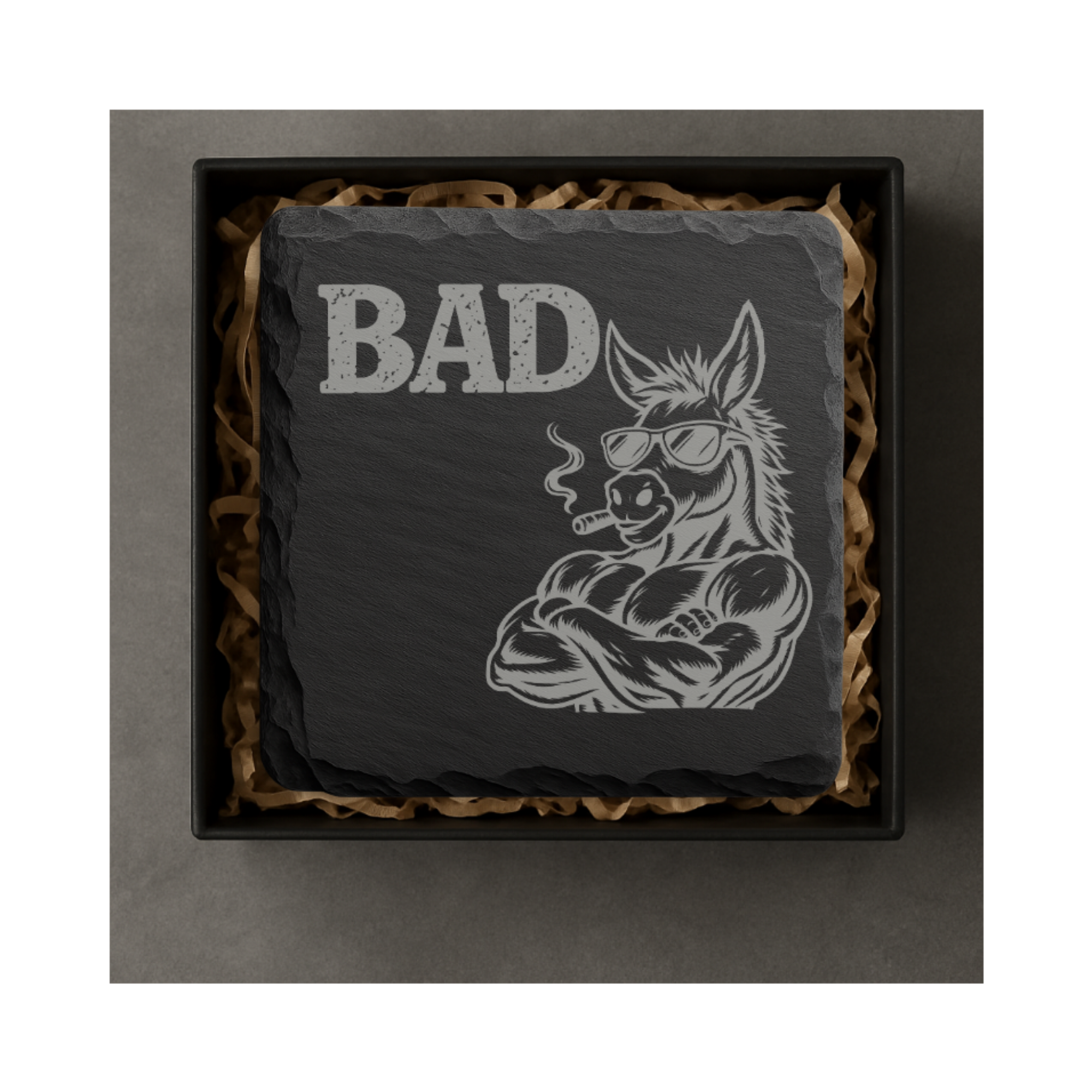 Bad Ass Slate Coaster Funny Gift Gag Gift for Him Sarcastic Coaster Bar Decor Man Cave Gift Unique Gift Idea Housewarming Gift — Dandelion Design Co. — SlateStudioMedia:gallery:4 — 0108-BAGN_bad_ass_slate_coaster_funny_gift_gag_gift_for_him_sarcastic_coaster_bar_decor_man_cave_gift_unique_gift_idea_housewarming_gift_05_square_gift_box.png