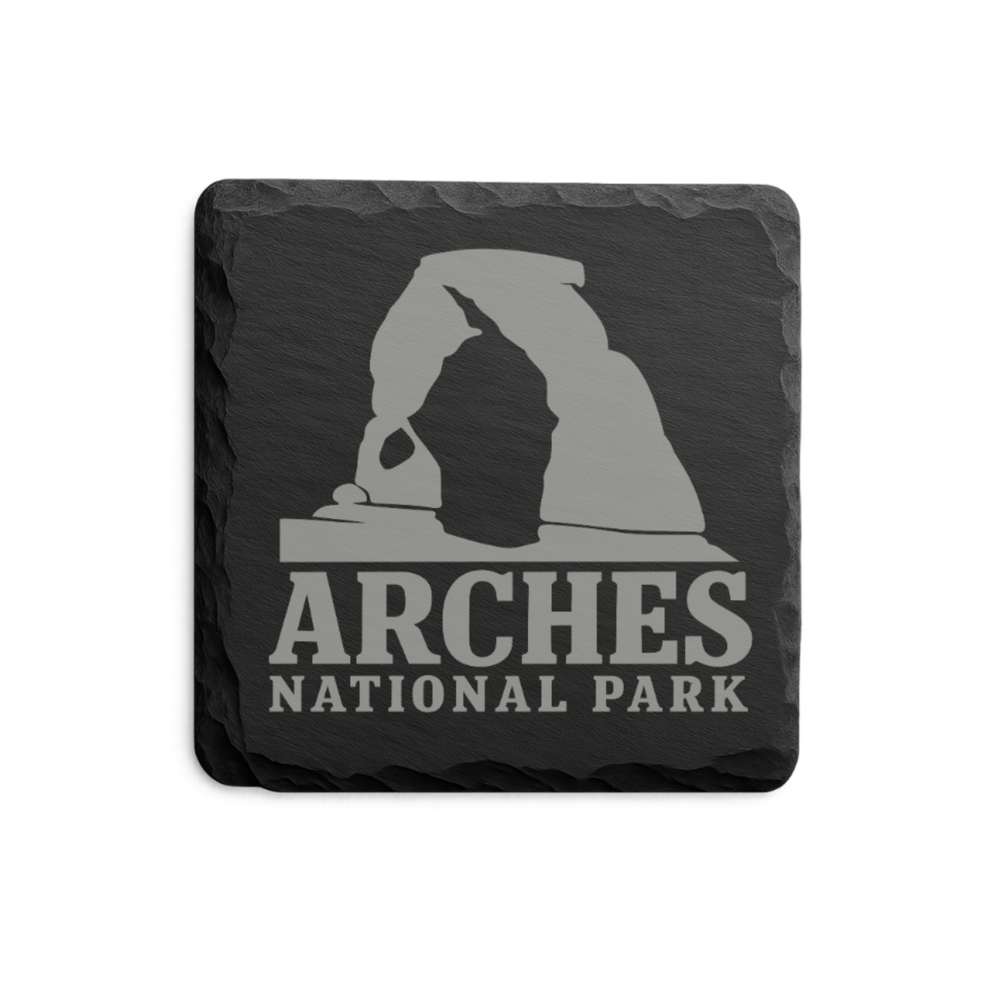 Arches National Park Slate Coaster – Natural Stone Drink Coaster with Trees | Rustic Home Decor | Gift for National Parks — Dandelion Design Co. — SlateStudioMedia:shape%3Asquare:2 — 0109-ANGN_arches_national_park_slate_coaster_natural_stone_drink_coaster_with_trees_rustic_home_decor_gift_for_national_parks_03_square_main.png