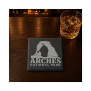 Arches National Park Slate Coaster – Natural Stone Drink Coaster with Trees | Rustic Home Decor | Gift for National Parks — Dandelion Design Co. — SlateStudioMedia:gallery:8 — 0109-ANGN_arches_national_park_slate_coaster_natural_stone_drink_coaster_with_trees_rustic_home_decor_gift_for_national_parks_07_square_whiskey_lifestyle.png