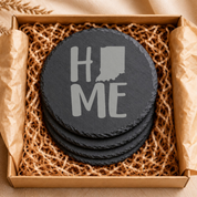 Indiana Slate Coasters 4x4 Laser Engraved Stone Drink Coasters Indiana Home Decor Hoosier State Established 1816 Gift — Dandelion Design Co. — SlateStudioMedia:gallery:9 — 0113-ISGN_indiana_slate_coasters_4x4_laser_engraved_stone_drink_coasters_indiana_home_decor_hoosier_state_established_1816_gift_06_round_gift_box.png