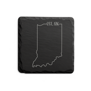 Indiana Slate Coasters 4x4 Laser Engraved Stone Drink Coasters Indiana Home Decor Hoosier State Established 1816 Gift — Dandelion Design Co. — SlateStudioMedia:design%3A3%3Ashape%3Asquare:4 — 0113-ISGN_indiana_slate_coasters_4x4_laser_engraved_stone_drink_coasters_indiana_home_decor_hoosier_state_established_1816_gift_17_D03_square_main.png