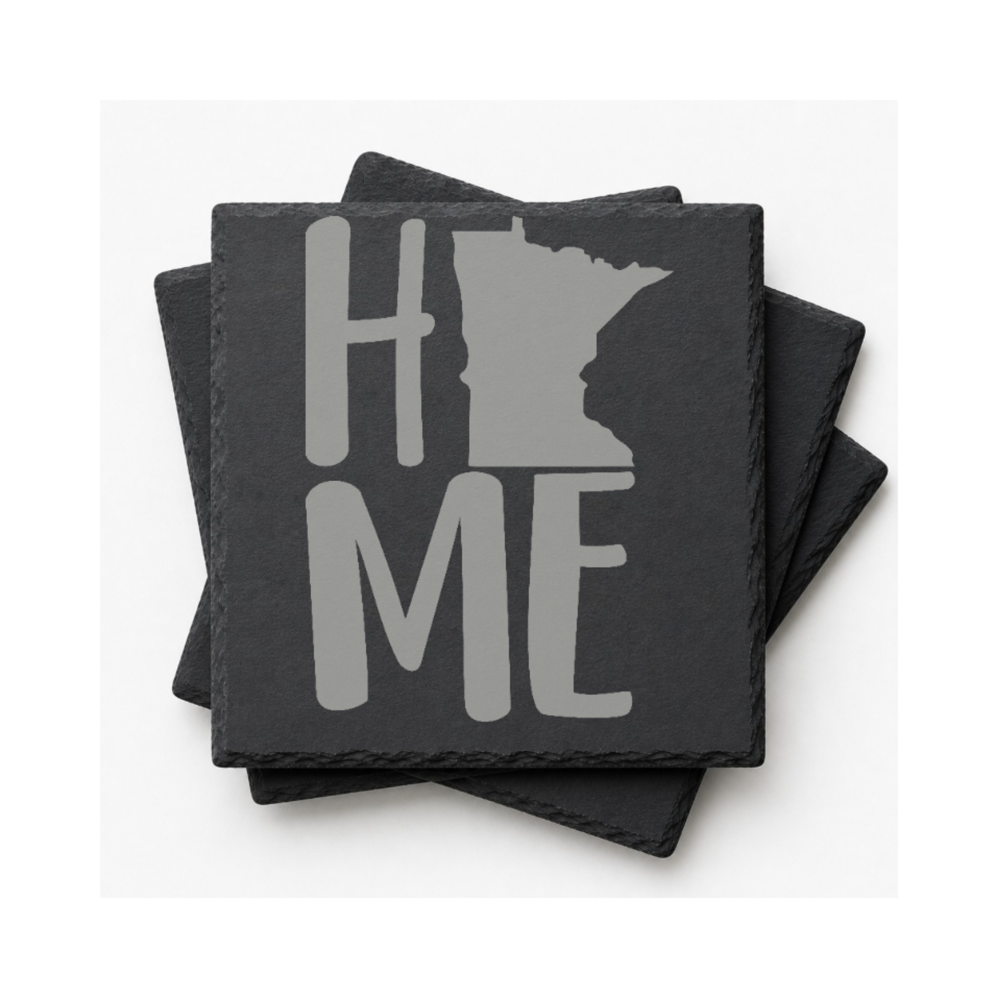Minnesota Slate Coasters 4x4 Laser Engraved Stone Drink Coasters Minnesota Home Décor North Star State Established 1858 Gift — Dandelion Design Co. — SlateStudioMedia:gallery:10 — 0114-MSGN_minnesota_slate_coasters_4x4_laser_engraved_stone_drink_coasters_minnesota_home_d_cor_north_star_state_established_1858_gift_09_square_stack.png