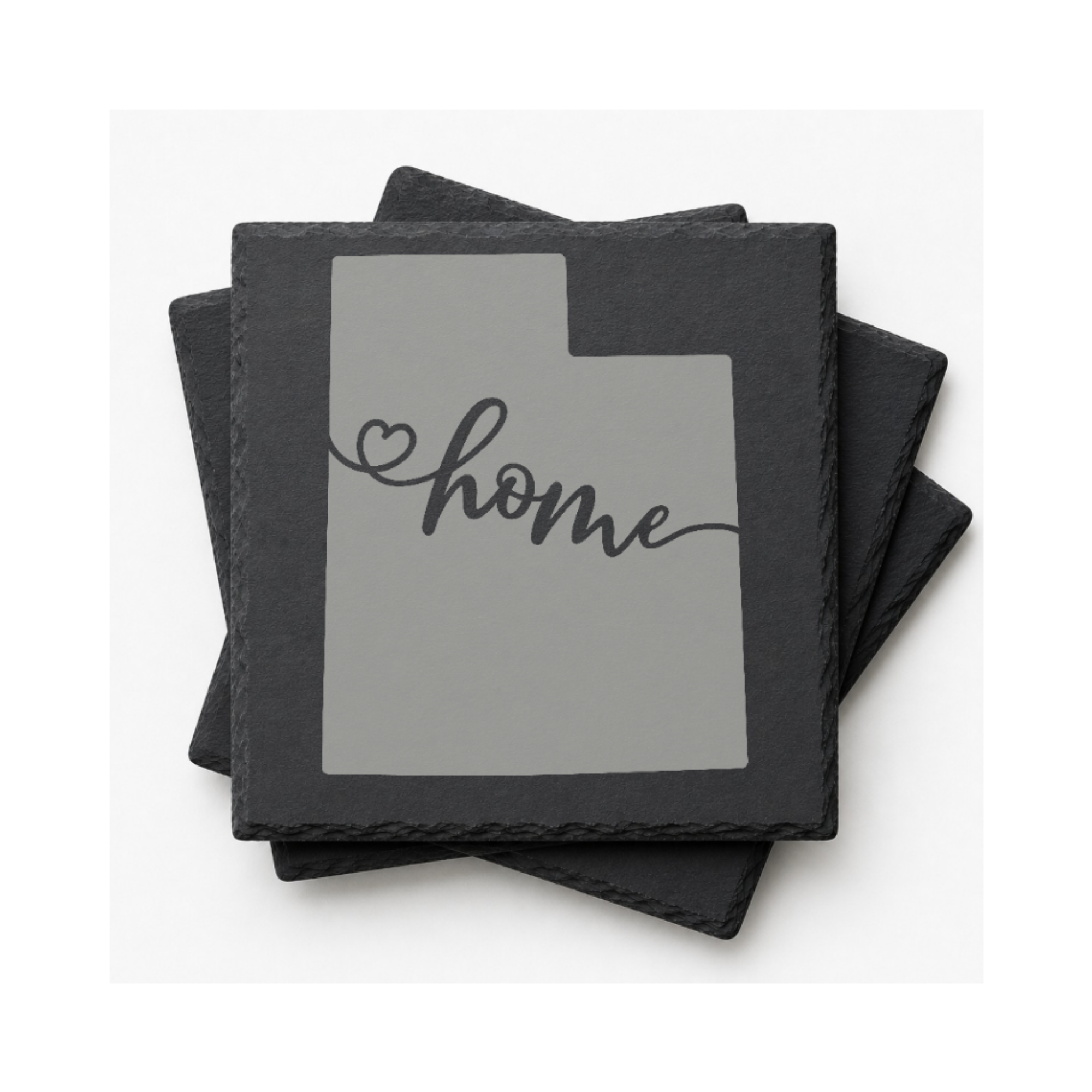 Utah Slate Coasters 4x4 Laser Engraved Stone Drink Coasters Utah Home Décor Beehive State Established 1896 Gift — Dandelion Design Co. — SlateStudioMedia:gallery:12 — 0115-USGN_utah_slate_coasters_4x4_laser_engraved_stone_drink_coasters_utah_home_d_cor_beehive_state_established_1896_gift_12_D02_square_stack.png
